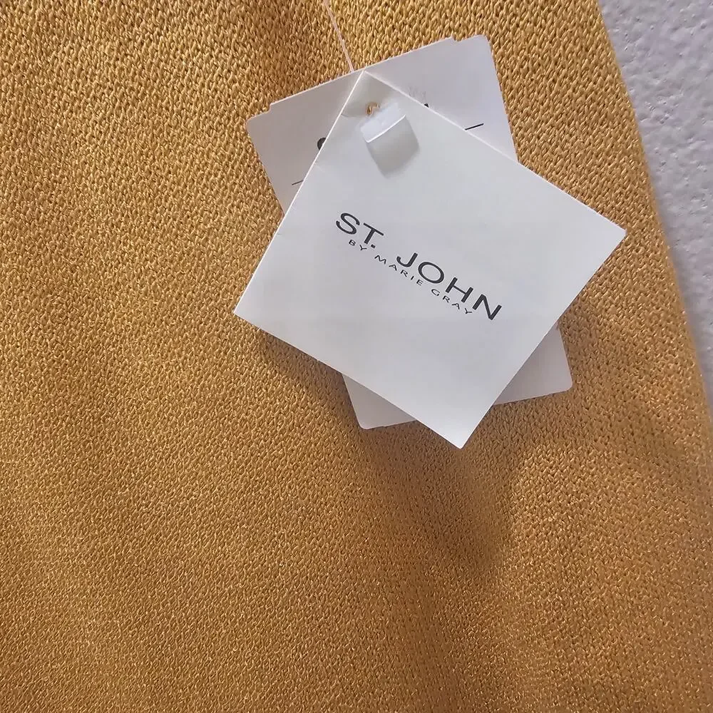 NWT St. John Yellow Knit Skirt Size 4 - Picture 3 of 5